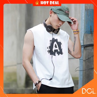 Áo thun 3 lỗ nam phong cách ba lỗ in hình chữ A,, mát mẻ cho mùa hè