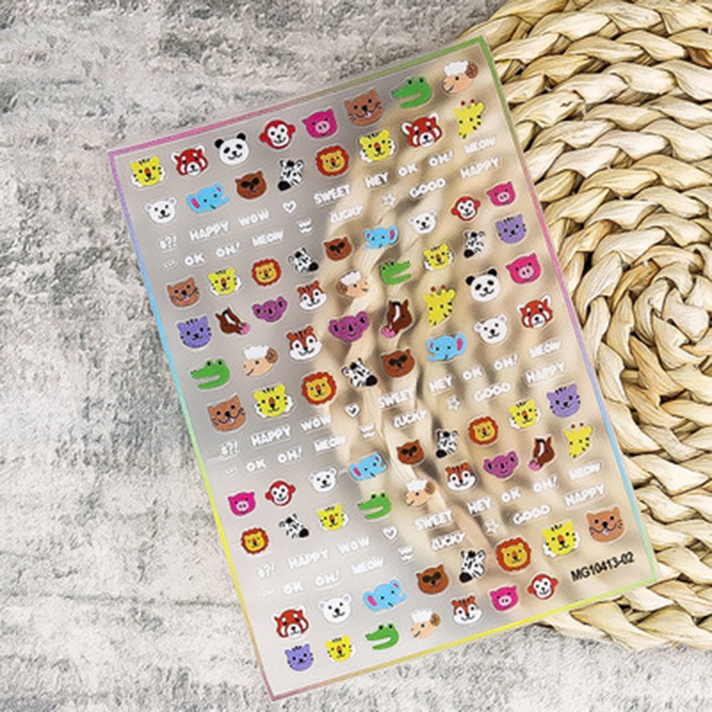 [Hàng mới về] Miếng dán trang trí móng tay họa tiết hoạt hình 3d chống thấm nước phong cách nghệ thuật