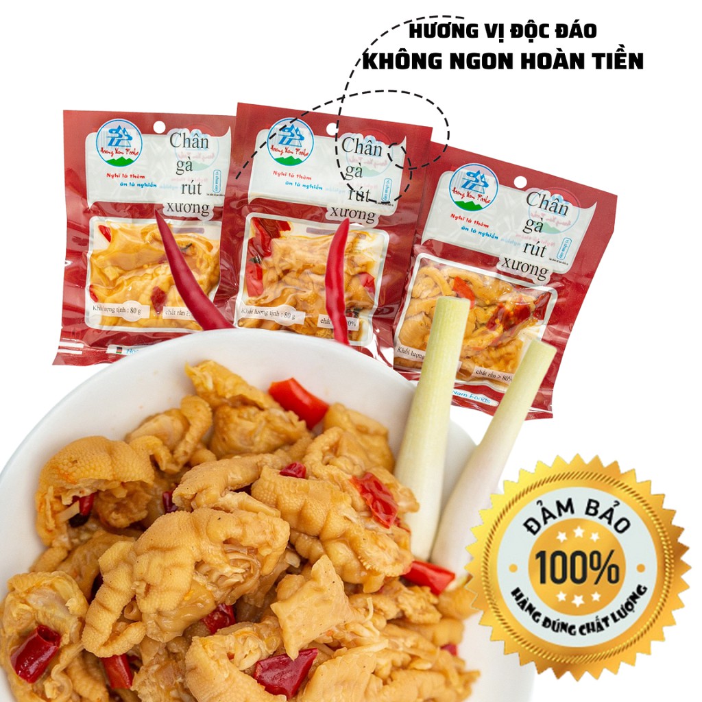 Chân gà rút xương ngâm ớt đặc biệt thơm ngon gói 80gram | BigBuy360 - bigbuy360.vn