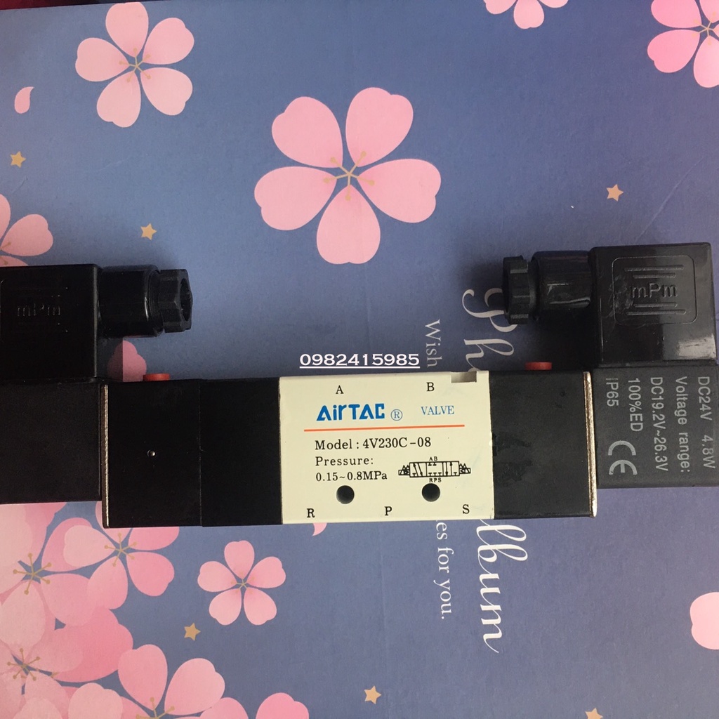 4V230C-08 Van điện từ khí nén 5/3 4V230C  Ren 13mm