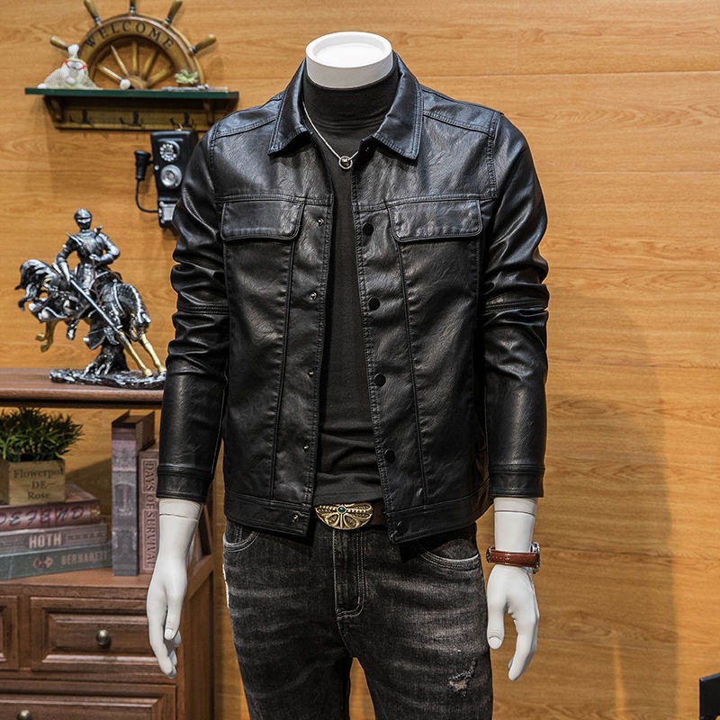 Áo Khoác Da 2 Túi Phong Cách