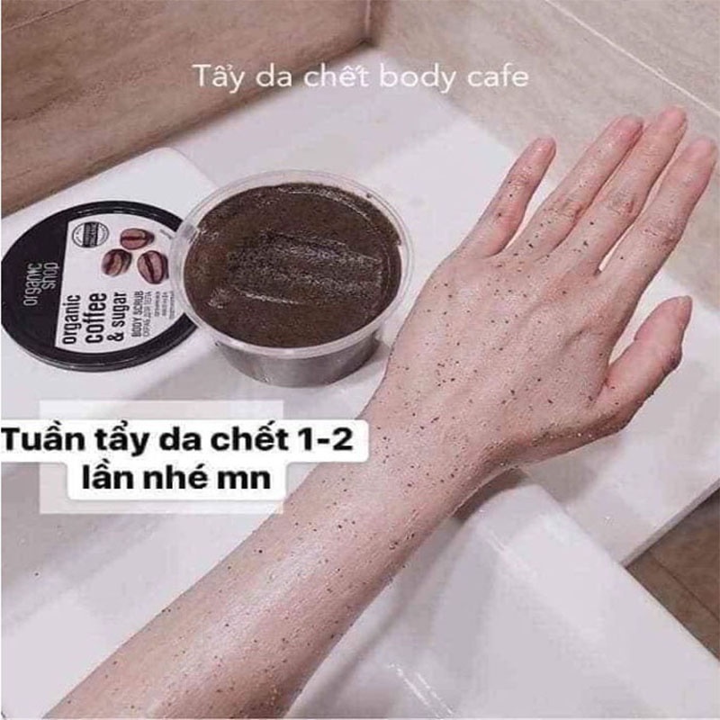 Kem tẩy da chết toàn thân Organic Shop chiết xuất cà phê, lấy đi da chết và dưỡng da hiệu quả, 100% hàng chính hãng