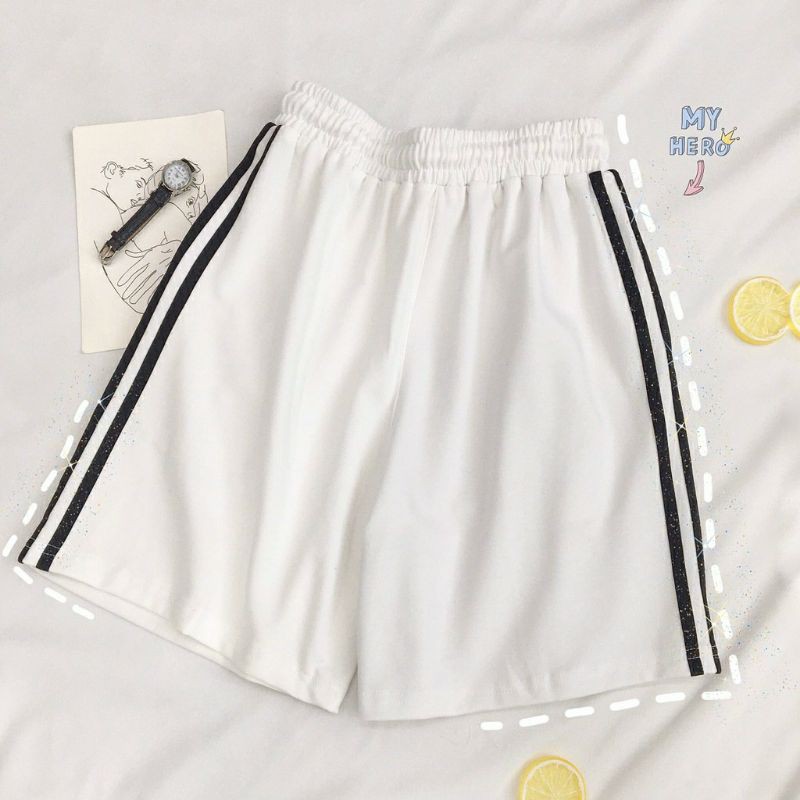 Quần short 2 sọc form chuẩn đẹp unisex (Ảnh thật)