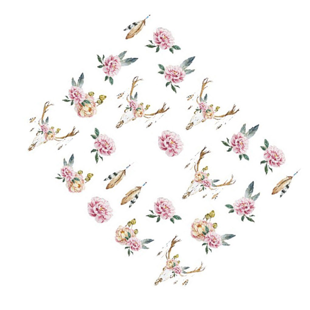 [Hàng mới về] Miếng dán trang trí móng tay nghệ thuật họa tiết hoa phong cách cổ điển