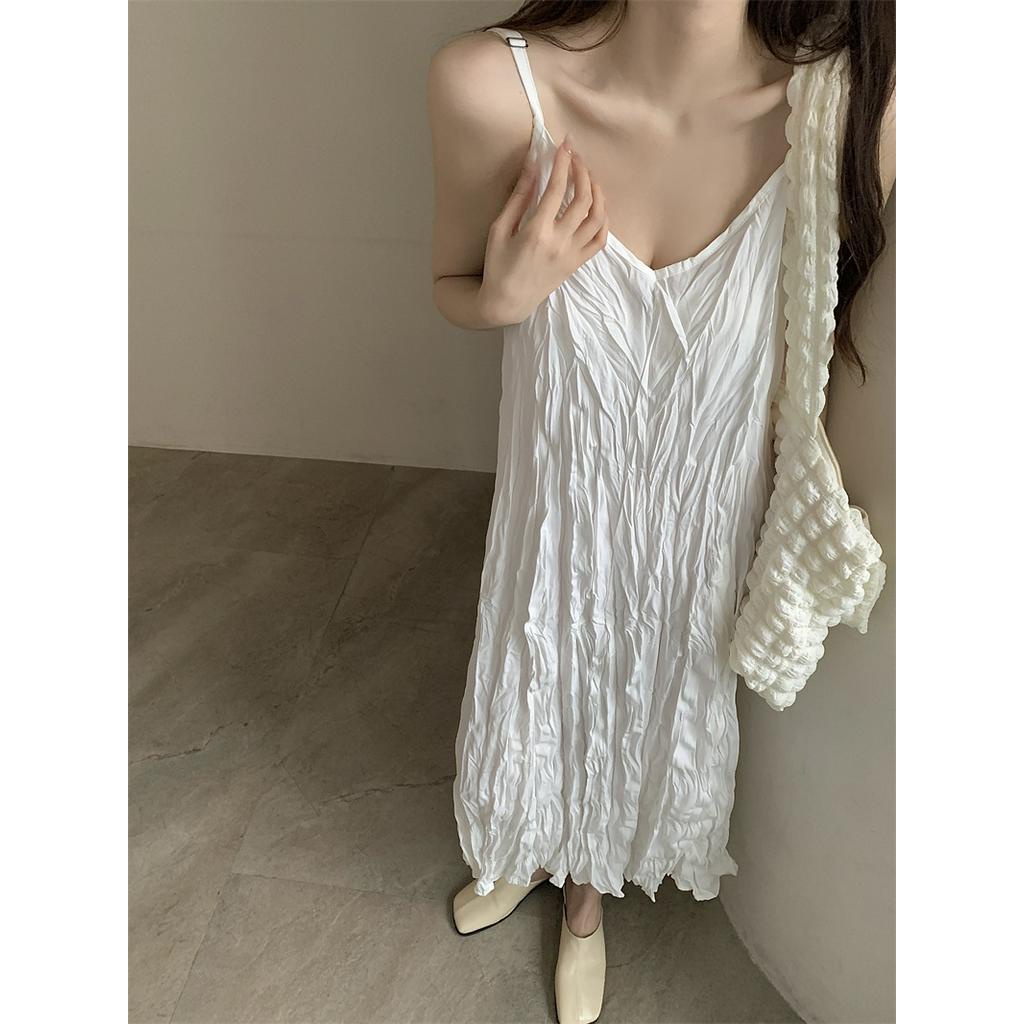 Đầm Dài Trung Bình Hai Dây + Áo Khoác Cardigan Dài Tay Chống Nắng 61518