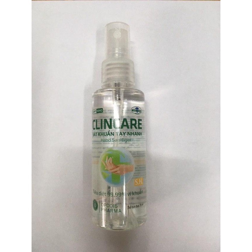 Nước rửa tay sát khuẩn nhanh Clincare 70ml | BigBuy360 - bigbuy360.vn