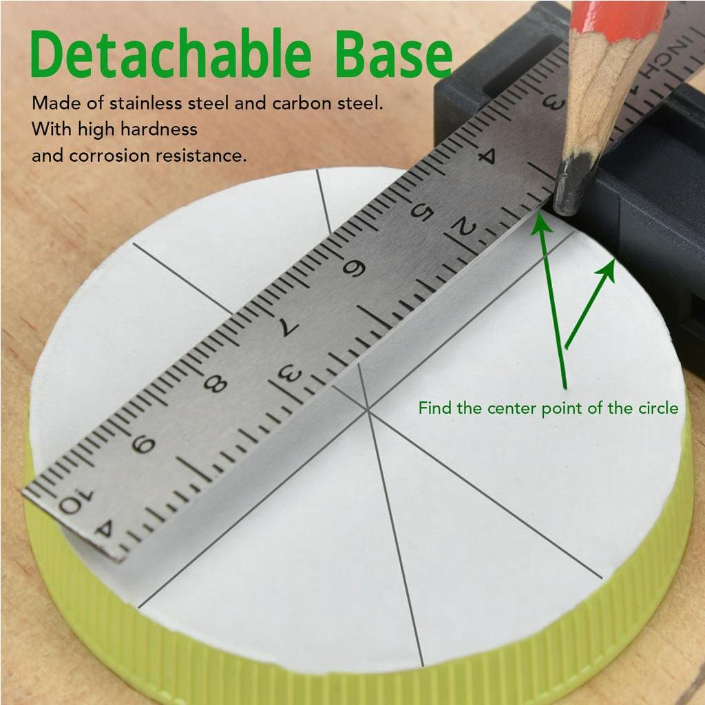 Thước tam giác chế biến gỗ 7in Công cụ thợ mộc góc vuông tỷ lệ kép với mức độ bong bóng Helium066