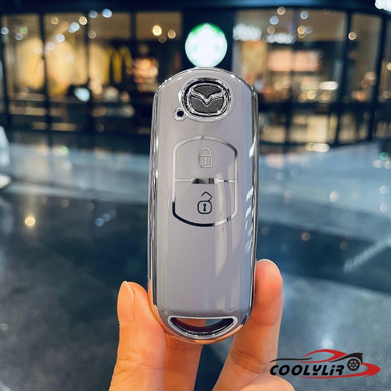 Vỏ Silicon TPU Mềm Bọc Chìa Khóa Xe Hơi 2 Nút Bấm Cho Mazda 2 3 5 6 8 Atenza CX5 CX-7 CX-9 MX-5 RX Smart