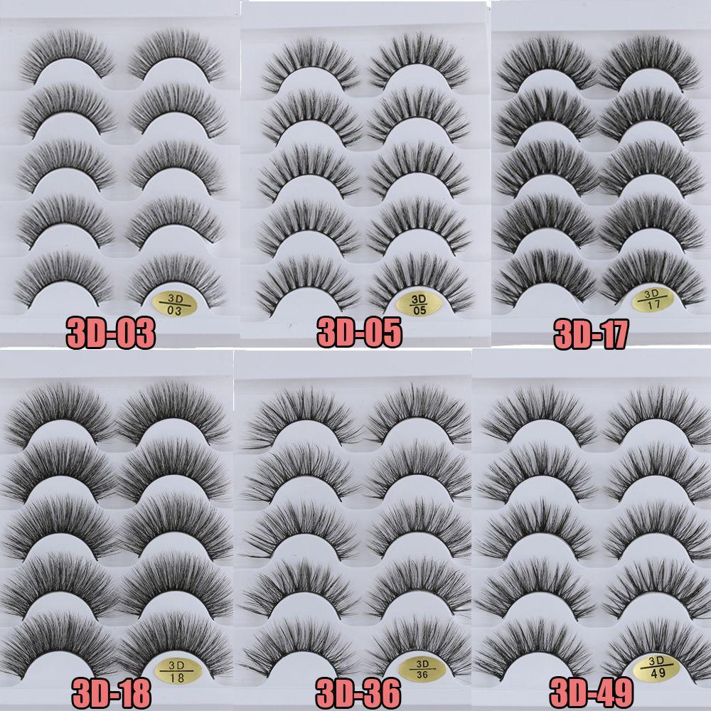 Bộ 5 Cặp Lông Mi Giả SKONHED Nhiều Kiểu Dáng Tạo Hiệu Ứng Trang Điểm 3D