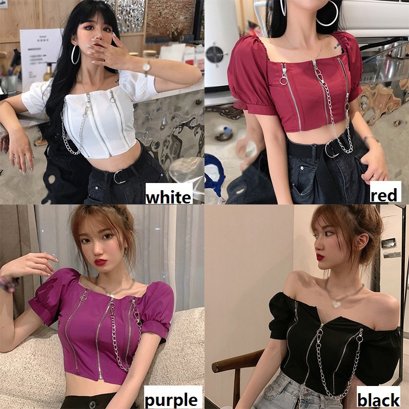 Áo Nữ Ngắn Tay Cổ Vuông Thời Trang Trẻ Trung
