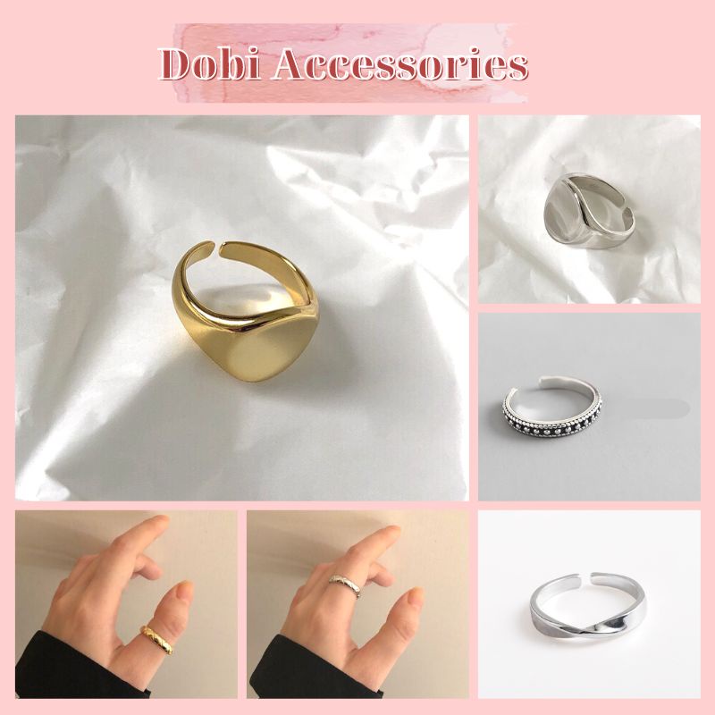 Nhẫn Hở Chất Liệu Bạc 925 Không Gỉ Kiểu Quý Tộc Signet Ring Phong Cách Châu Âu Dobi N5