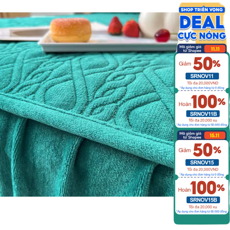 Sét ga gối trần  phủ bánh bèo nỉ nhung 3 lớp dày dặn -hàng nhập khẩu cao cấp SHOP CHIẾU CAO SU