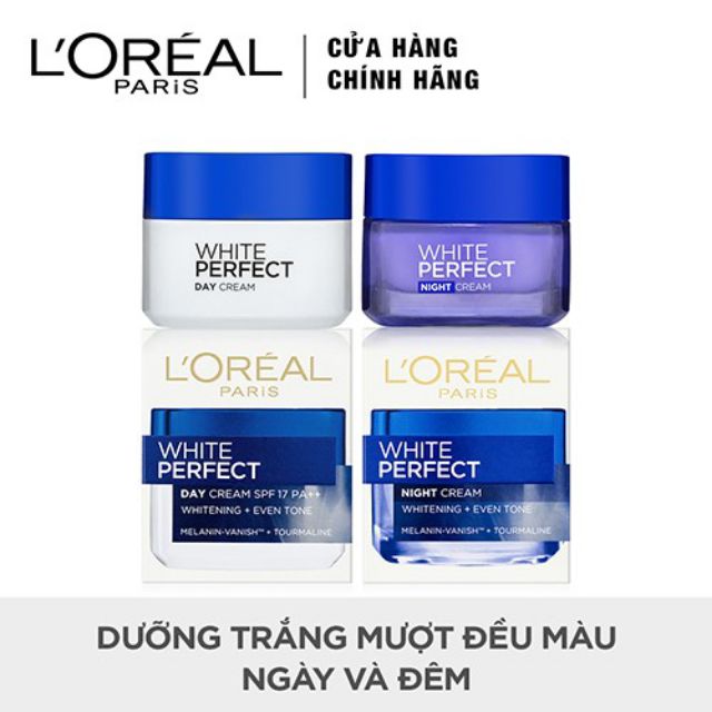 kem dưỡng da trắng mượt đều màu ngày và đêm L'Oreal Paris White Perfect