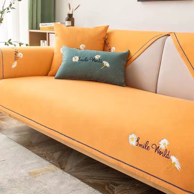 Đệm sofa bốn mùa bọc đa năng 123 kết hợp khăn tựa lưng chống trượt