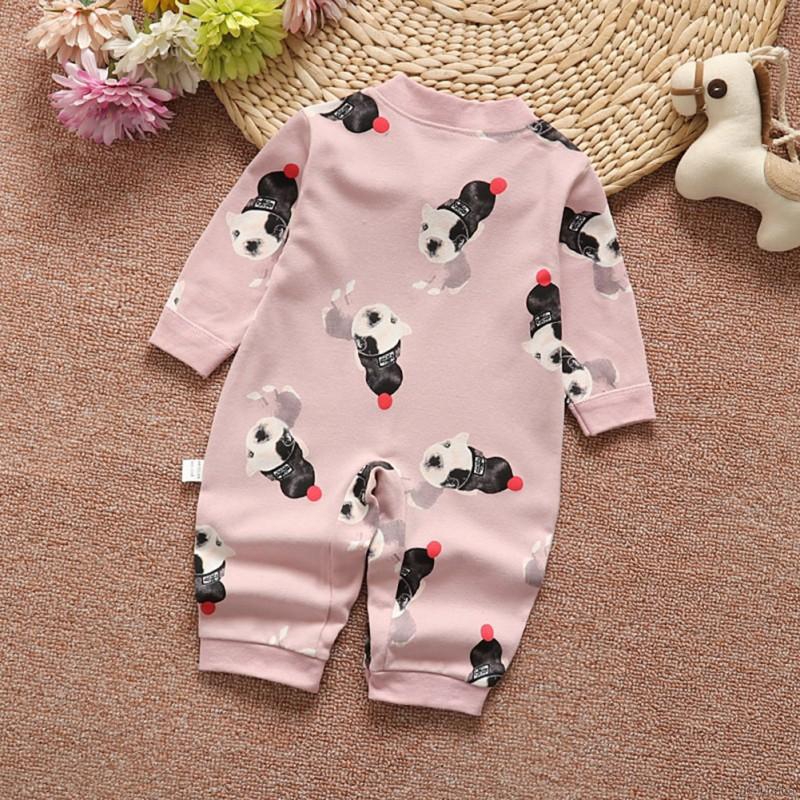 Bộ áo liền quần tay dài in hình cún con dễ thương cho bé trai