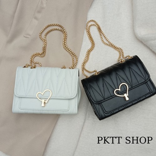 Túi xách đeo chéo nữ khóa trái tim sang chảnh mẫu mới túi xách nữ cao cấp PKTT SHOP