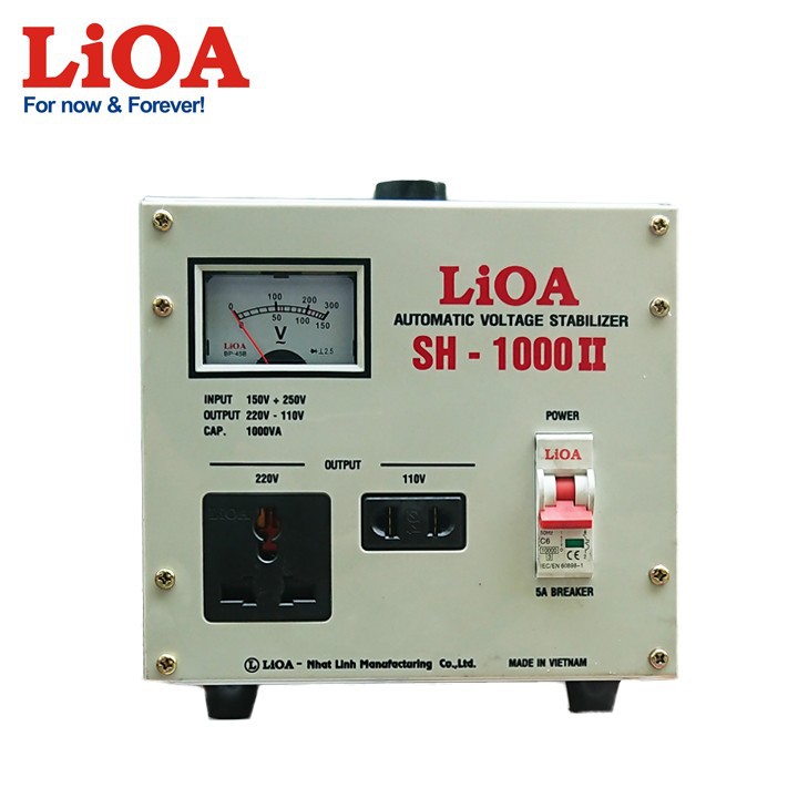 ỔN ÁP LIOA SH 1000II 1KVA,BIẾN THẾ LIOA 220V XUỐNG 110V DẢI ĐIỆN 150V-250V