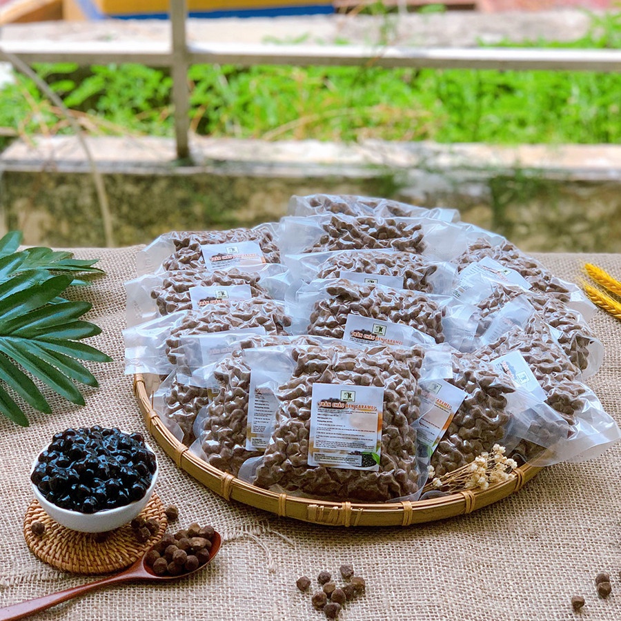 Set nguyên liệu làm trân châu đen, siêu dẻo, dai, thơm ngon và hấp dẫn, gói 250g