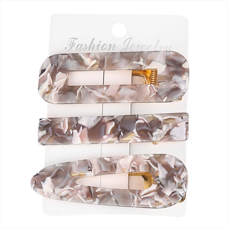 Set 3 Kẹp Tóc Họa Tiết Cẩm Thạch Thời Trang Cho Nữ