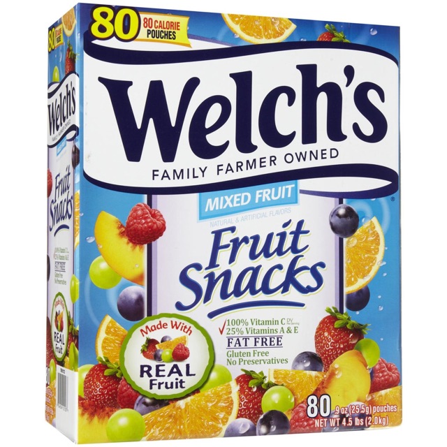 KẸO DẺO TRÁI CÂY WELCH’S FRUIT SNACKS CỦA MỸ
