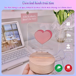 Đèn led hình trái tim làm đèn decor phòng ngủ để bàn, quà sinh nhật, lễ tình nhân valentine phong cách Hàn Quốc