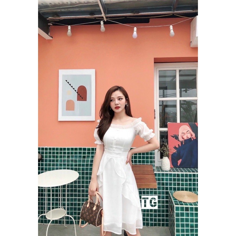 [ VT07 ] VÁY TK TRỄ VAI VIỀN BÈO