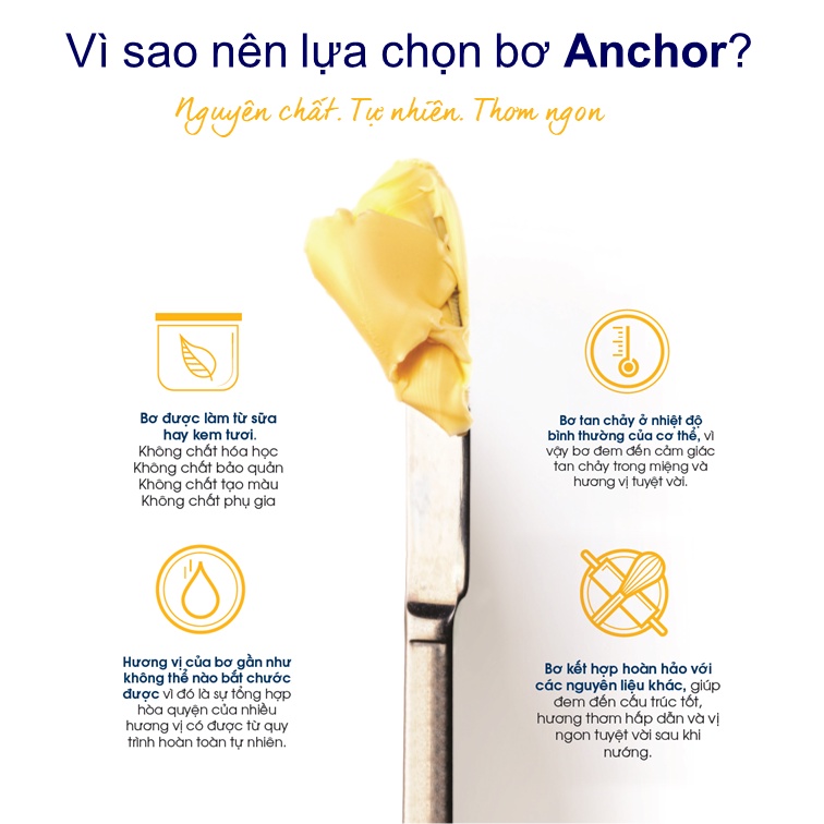 Bơ Nhạt Anchor New Zealand Vỉ 10 Viên 7g