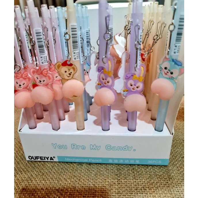 BÚT CHÌ KIM MÔNG ĐÀO SILICON SQUISHY CÓ CHARM TREO DỄ THƯƠNG giảm stress