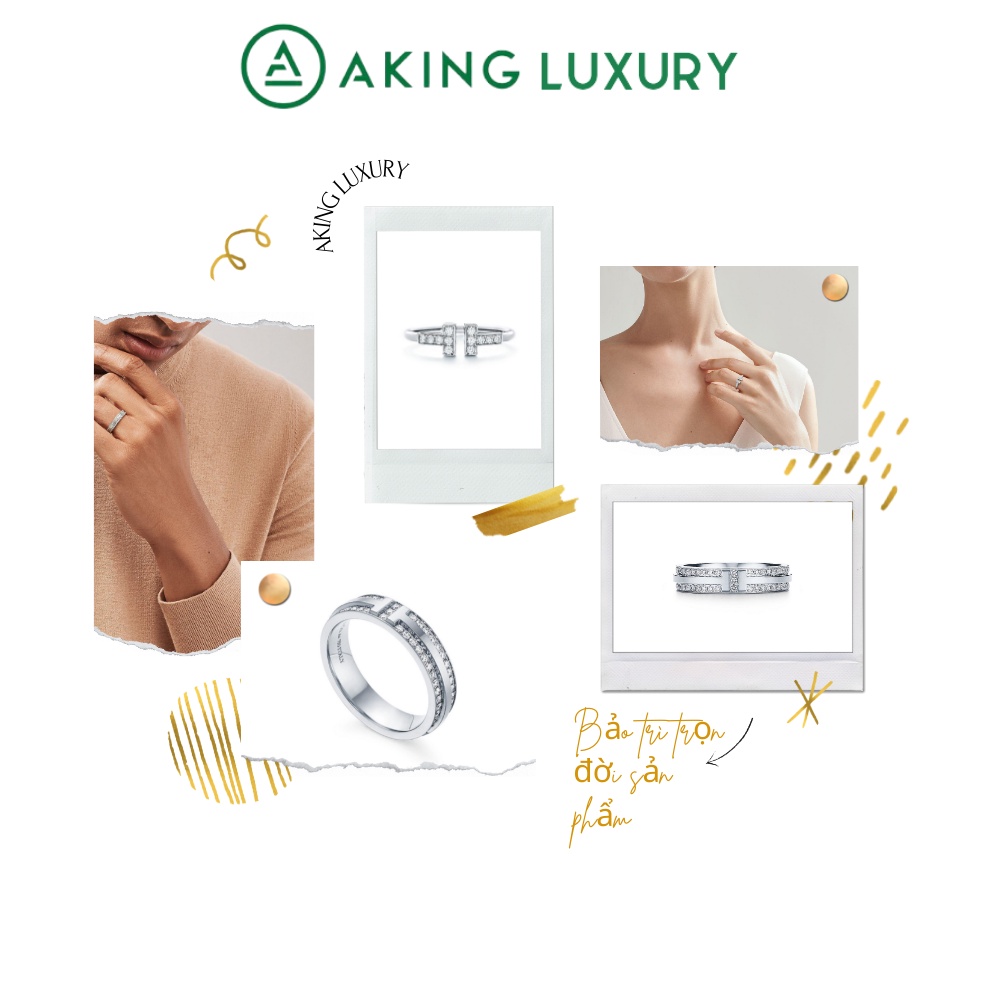 Nhẫn nữ bạc cao cấp AKING LUXURY AK52. Nhẫn bạc nguyên chất thiết kế thời thượng, trẻ trung. Mẫu nhẫn mới nhất 2022