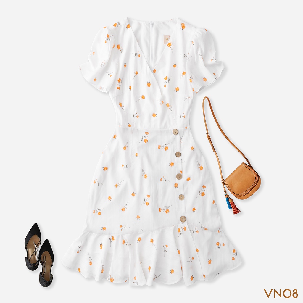 Váy Nữ Hoa Nhí Thiết Kế Cổ V Chất Đũi Tơ Nhẹ Nhàng Sang Trọng NORICK | BigBuy360 - bigbuy360.vn