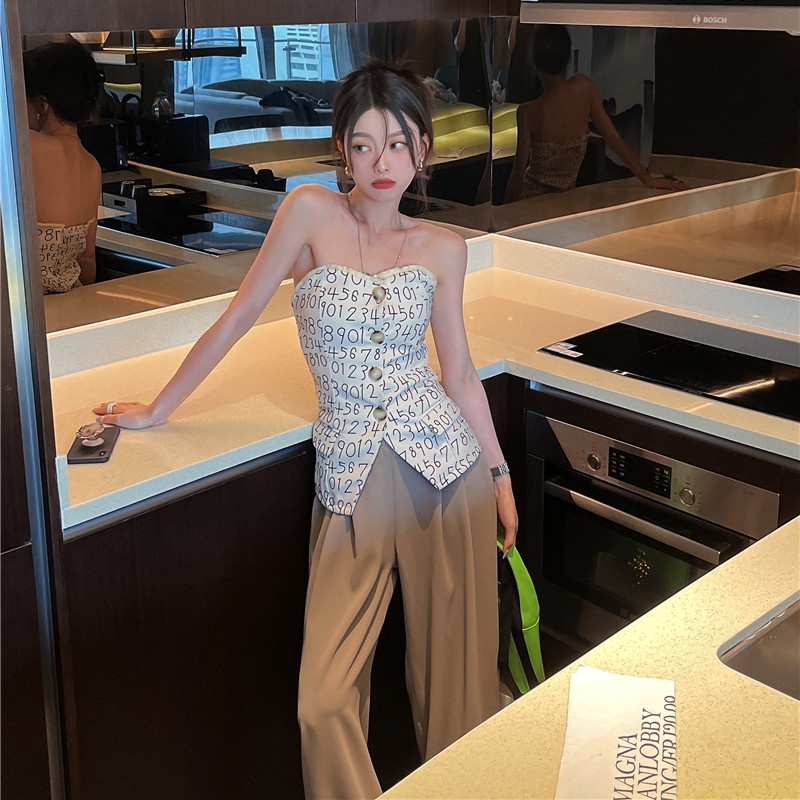 Áo Ống Không Tay In Chữ Thời Trang Mùa Hè Quyến Rũ