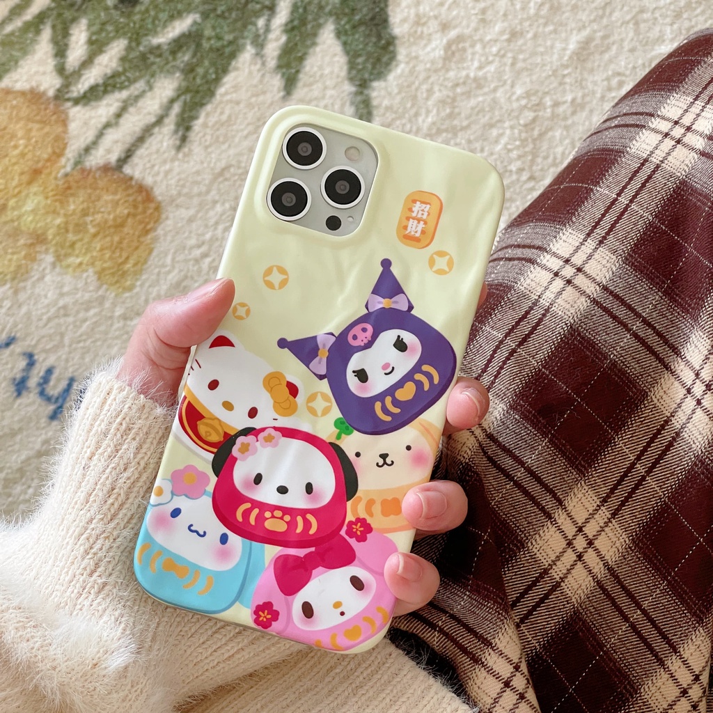 Ốp Điện Thoại Họa Tiết Hoạt Hình Kitty Và Kuromi 3D Dễ Thương Chống Sốc