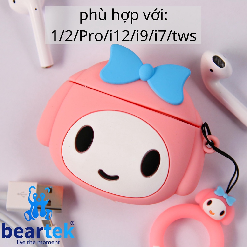 Vỏ ốp case bảo vệ bao đựng tai nghe không dây bluetooth Beartek 1/2/Pro/i12/i9/i7/i12