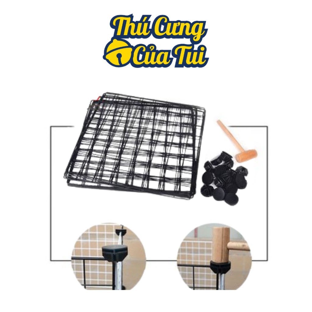Chuồng quây, Chuồng ghép chó mèo 12 tấm sắt (tặng 24 chốt nối) - Thú Cưng Của Tui