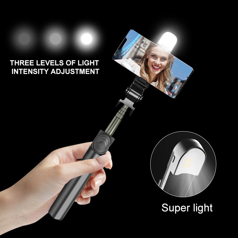 LED Gậy chụp ảnh, selfie có bluetooth chân đa năng chụp hình, giá đỡ điện thoại livestream