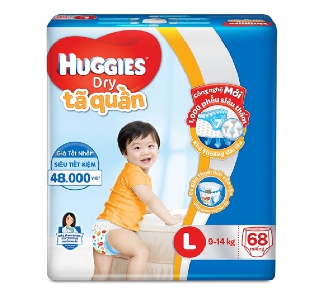 Tã Quần Huggies Đủ Size M74, L68, XL62, XXL56 Mẫu Mới