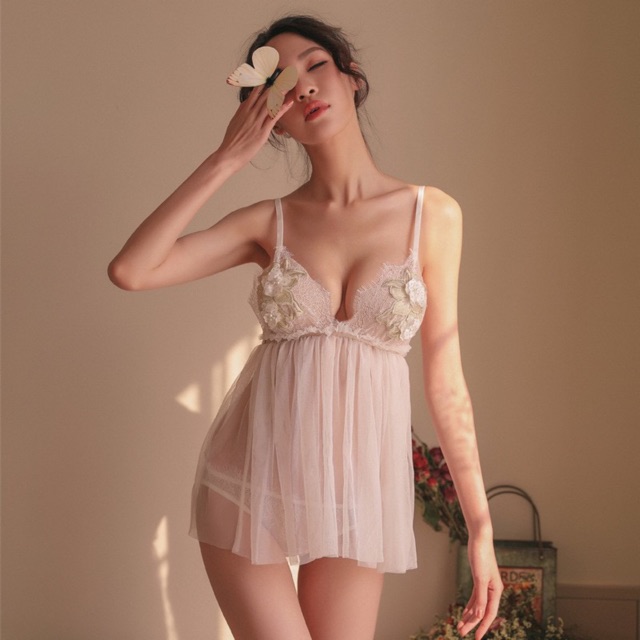 Sx112 Váy ngủ sexy hoa ngực - đồ ngủ gợi cảm -CAMLUU99