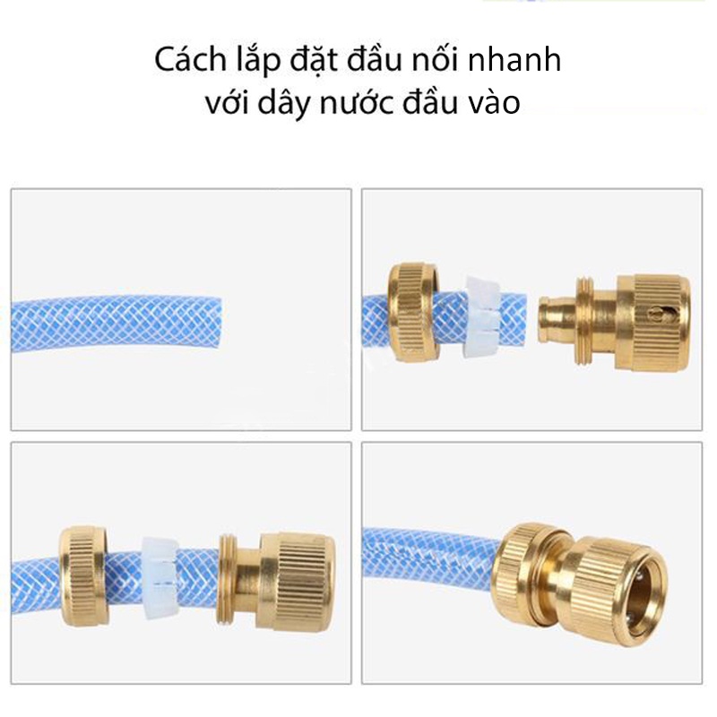 [Mã BMLT35 giảm đến 35K] Bộ khớp nối nhanh bằng đồng SOEASY đầu nối nhanh dây cấp nước đầu VÀO máy rửa xe, 220V C0004-4