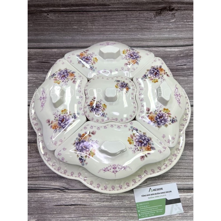 SALE NGHỈ TẾT Khay hộp đựng mứt tết bánh kẹo hoa quả sấy khô đẹp nhựa phíp hình tròn mẫu mã đa dạng nhiều kiểu mới