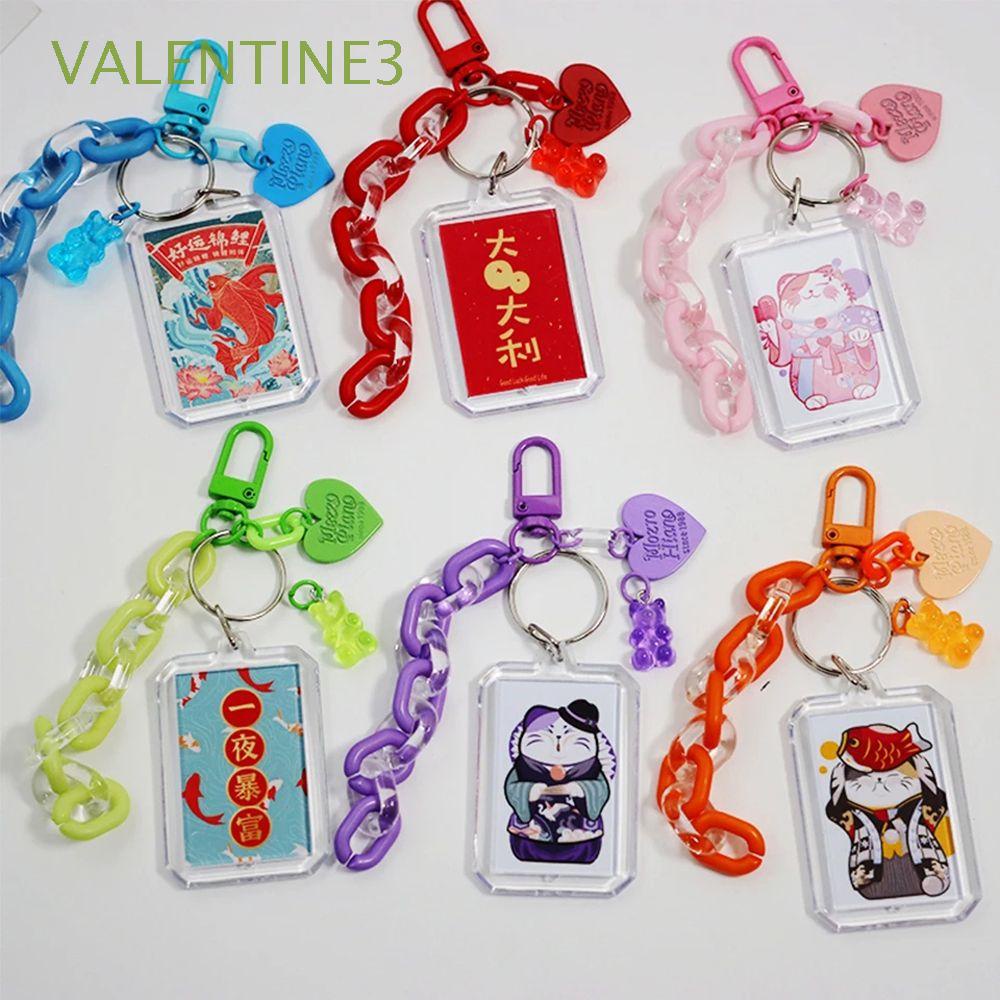 Móc khóa khung ảnh/ móc chìa khóa/ túi đựng thẻ ID trong suốt phong cách Hàn Quốc AVALENTINE