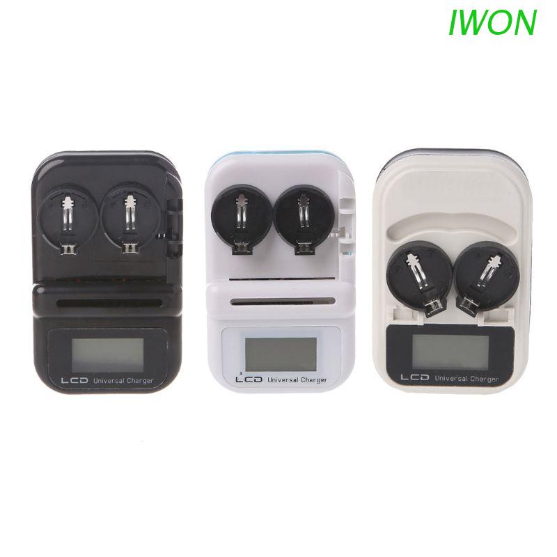 Bộ sạc pin nút LIR2032 2 ngăn cấp nguồn màn hình hiển thị LCD kỹ thuật số cổng USB giắc cắm US