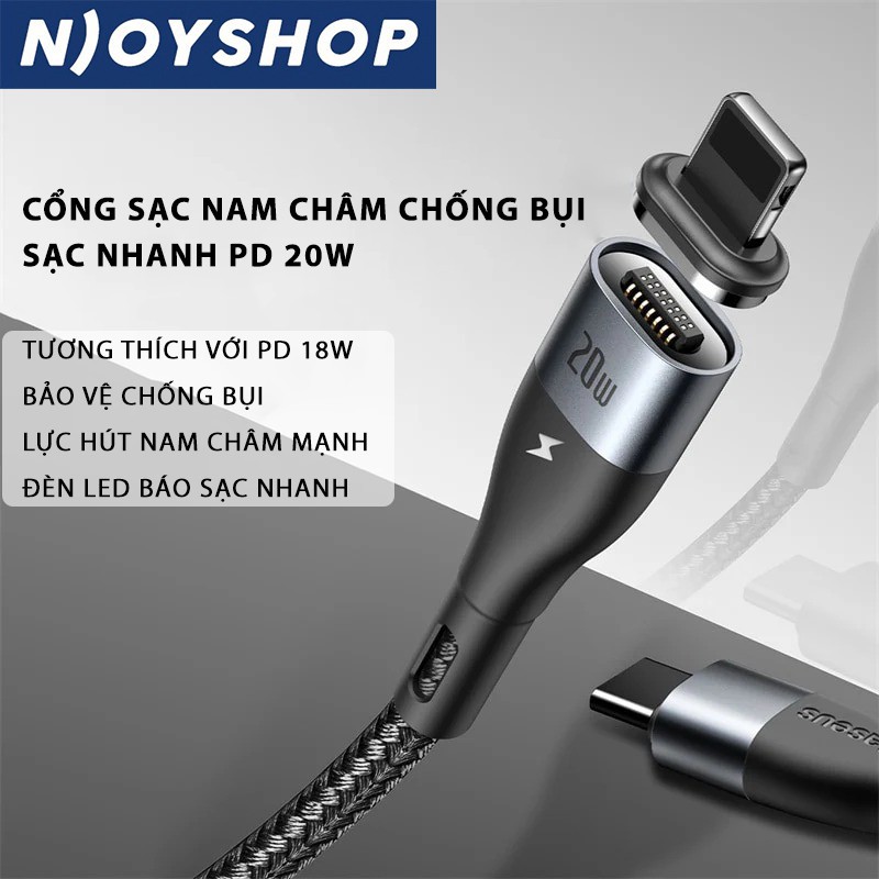 [BH 6 THÁNG] DÂY SẠC NAM CHÂM BASEUS ZINC MAGNETIC PD 20W TYPE C TO LIGHTNING SẠC NHANH CHO IPHONE 11 PRO MAX 12 PRO MAX