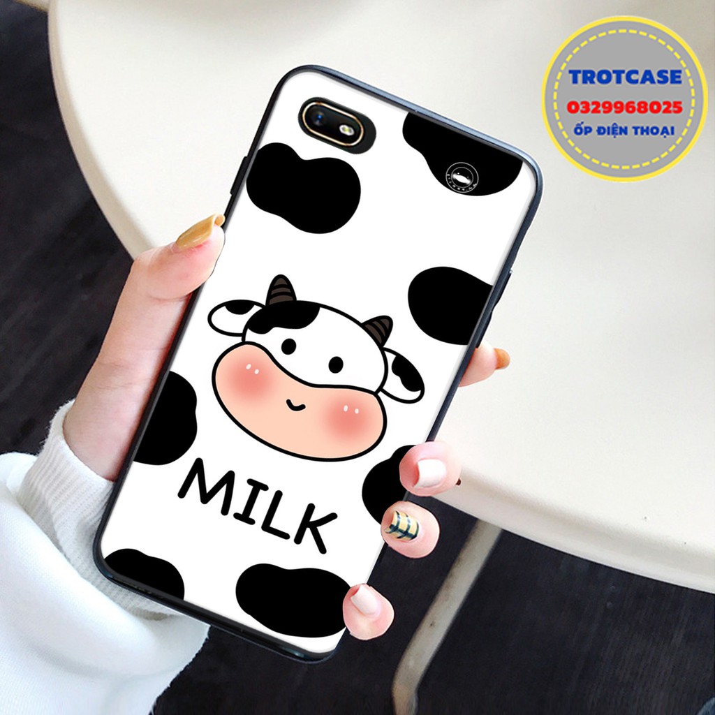 Ốp lưng điện thoại OPPO A1K / A3S / A5S / A7 - in hình bò sữa , cô gái bò sữa và mặt bò sữa đẹp , xinh