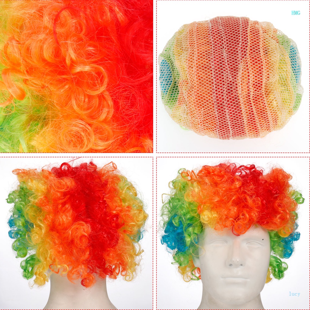 Bộ Tóc Giả Xoăn Kèm Mũ Chú Hề Độc Đáo Dùng Hóa Trang Dịp Halloween