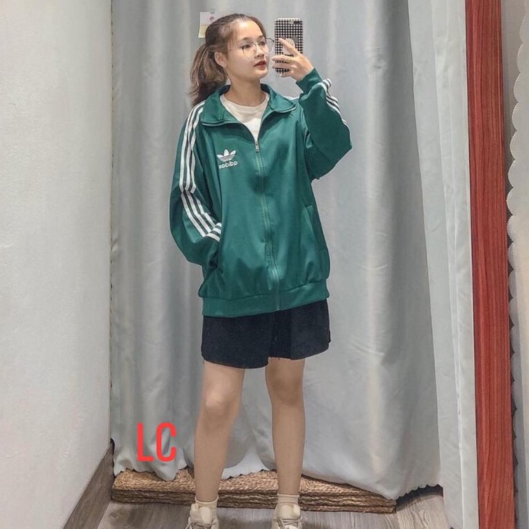 Áo Khoác Form Rộng Tay Bồng 3 Sọc Nữ ♥ Jacket thể thao nỉ bông màu ĐEN | TRẮNG | ĐỎ | XANH | TÍM Ulzzang ♥ | BigBuy360 - bigbuy360.vn