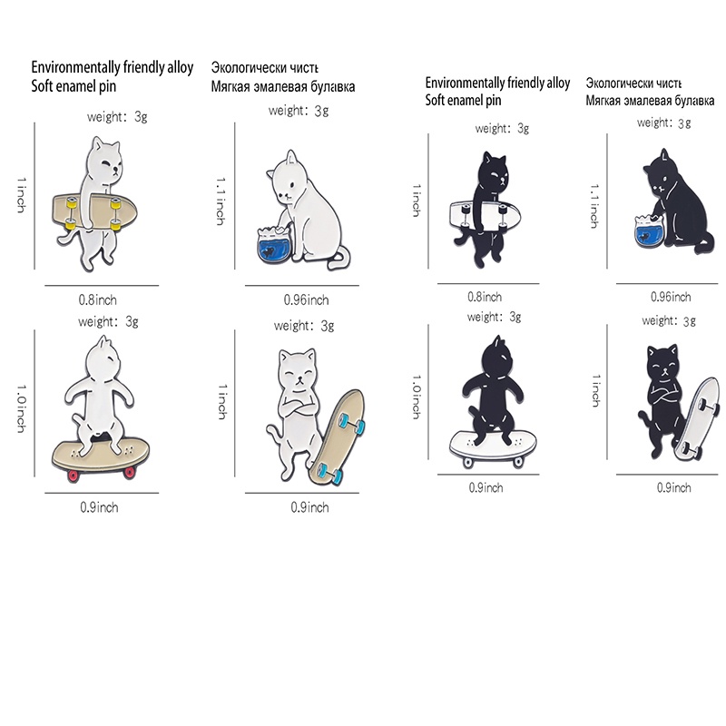 Ghim Cài Áo Kim Loại Hình Mèo Hoạt Hình Dễ Thương