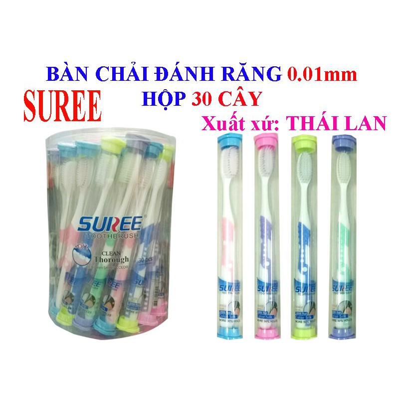 Bàn chải đánh răng SUREE thái lan siêu mềm [1 hộp 30 cây]