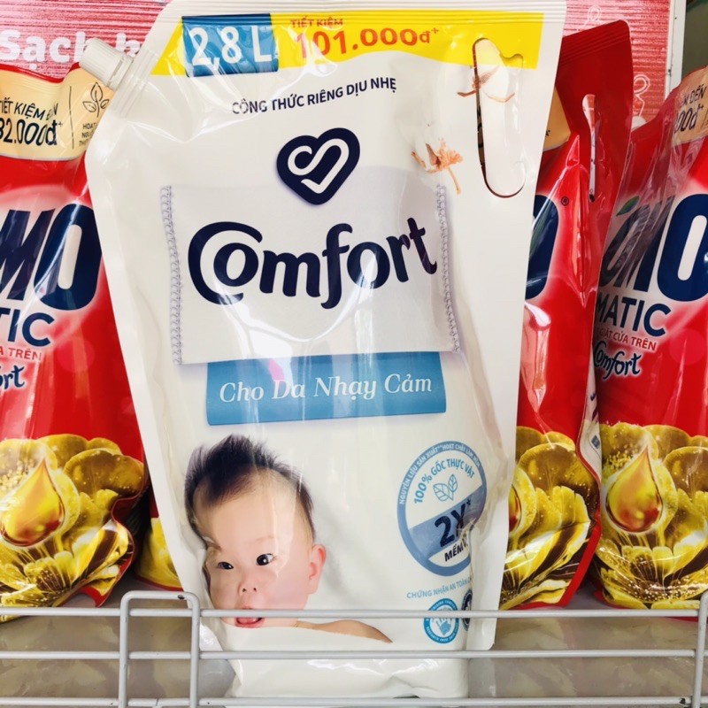 Nước Xả Vải Comfort Cho Da Nhạy Cảm (2,8L/Túi) - Phù Hợp Với Làn Da Em Bé