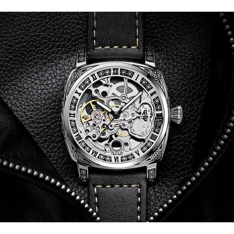 Đồng hồ cơ nam chính hãng tự động automatic cao cấp lộ máy sang trọng dây da KIMSDUN K-2192A | BigBuy360 - bigbuy360.vn