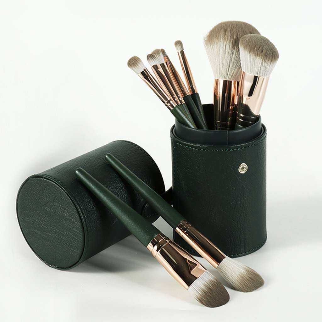 CODseller 14Pcs/Set Makeup Brush Soft Hair Uniform Shading With Storage Bag Green Cloud Makeup Brush Set for Beauty